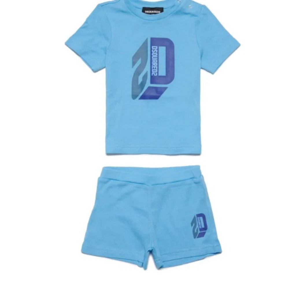 Dsquared2 Blue Logo T-Shirt and Shorts Set